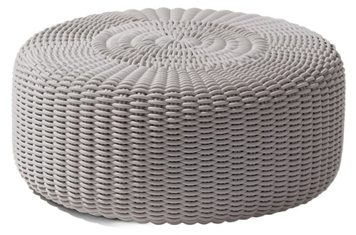Round Ottoman, Monochrome Outdoor Ottoman Shore Studios Small Smoke