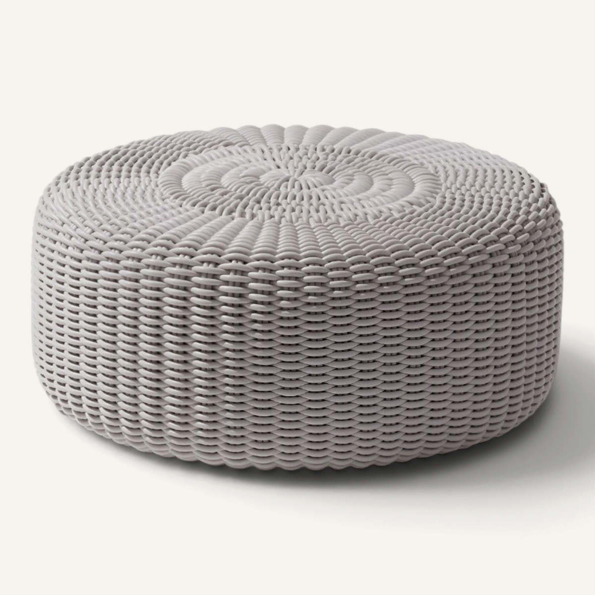 Round Ottoman, Monochrome Outdoor Ottoman Shore Studios Small Smoke