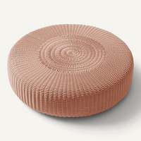 Round Ottoman, Monochrome Outdoor Ottoman Shore Studios Small Blush