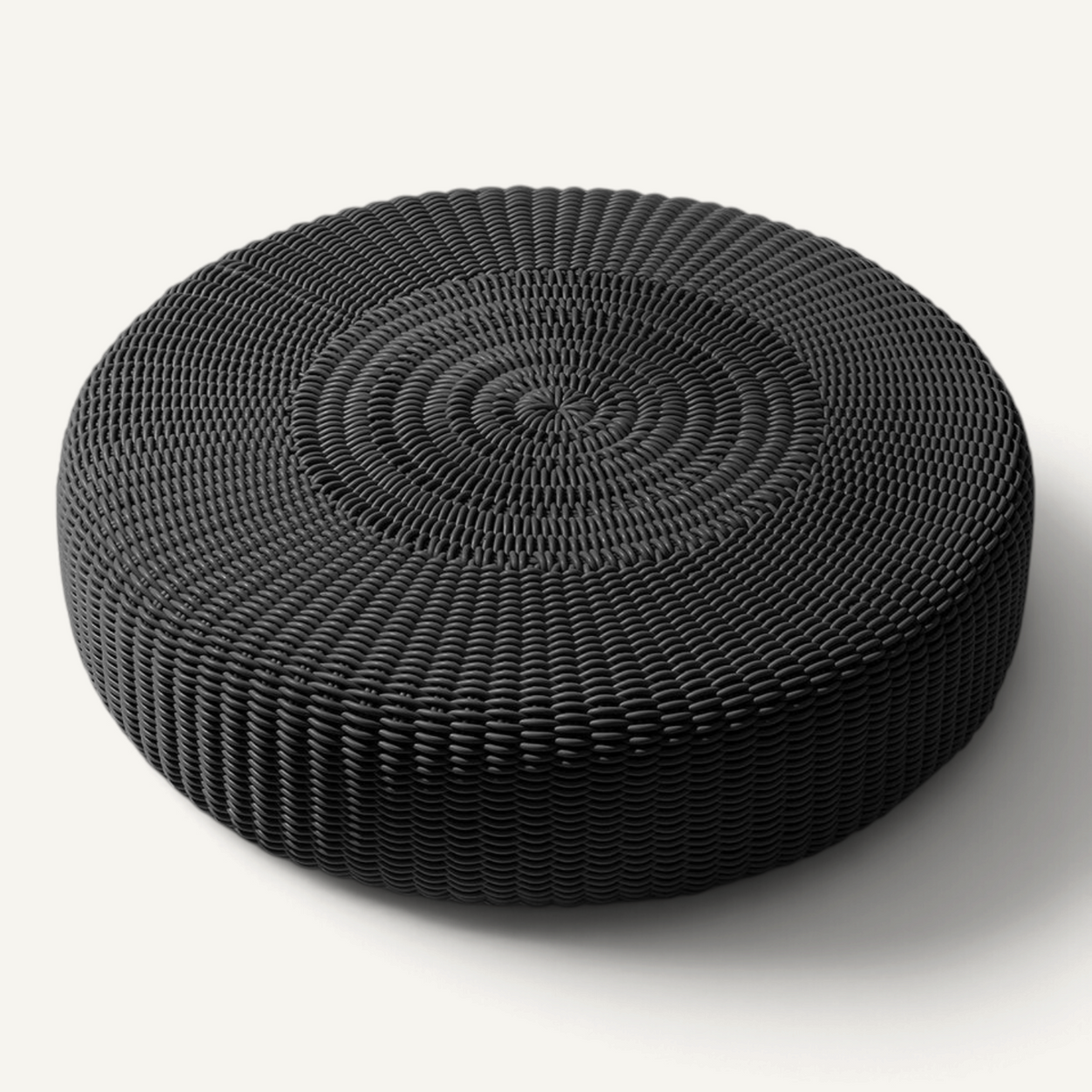 Round Ottoman, Monochrome Outdoor Ottoman Shore Studios Small Charcoal