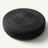 Round Ottoman, Monochrome Outdoor Ottoman Shore Studios Small Charcoal