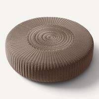 Round Ottoman, Monochrome Outdoor Ottoman Shore Studios Small Clay
