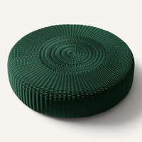Round Ottoman, Monochrome Outdoor Ottoman Shore Studios Small Emerald