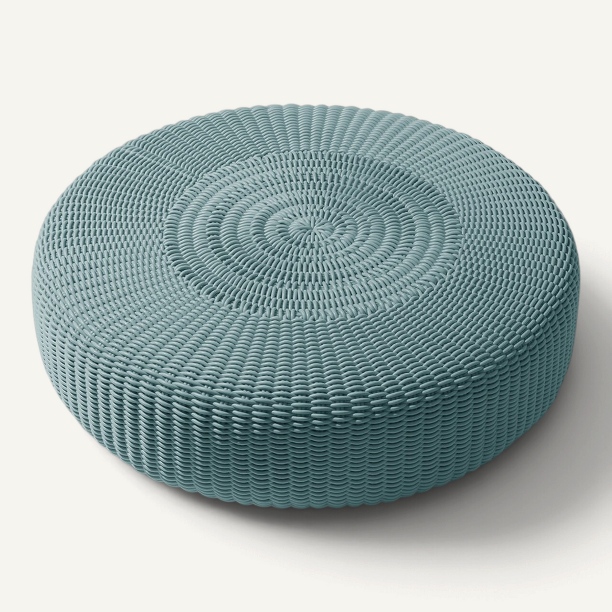 Round Ottoman, Monochrome Outdoor Ottoman Shore Studios Small Glacier