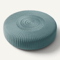 Round Ottoman, Monochrome Outdoor Ottoman Shore Studios Small Glacier