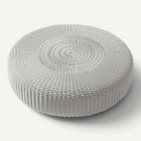Round Ottoman, Monochrome Outdoor Ottoman Shore Studios Small Marshmallow