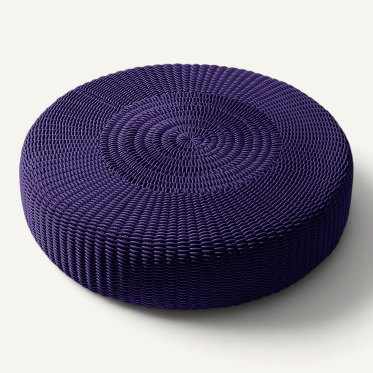 Round Ottoman, Monochrome Outdoor Ottoman Shore Studios Small Plum