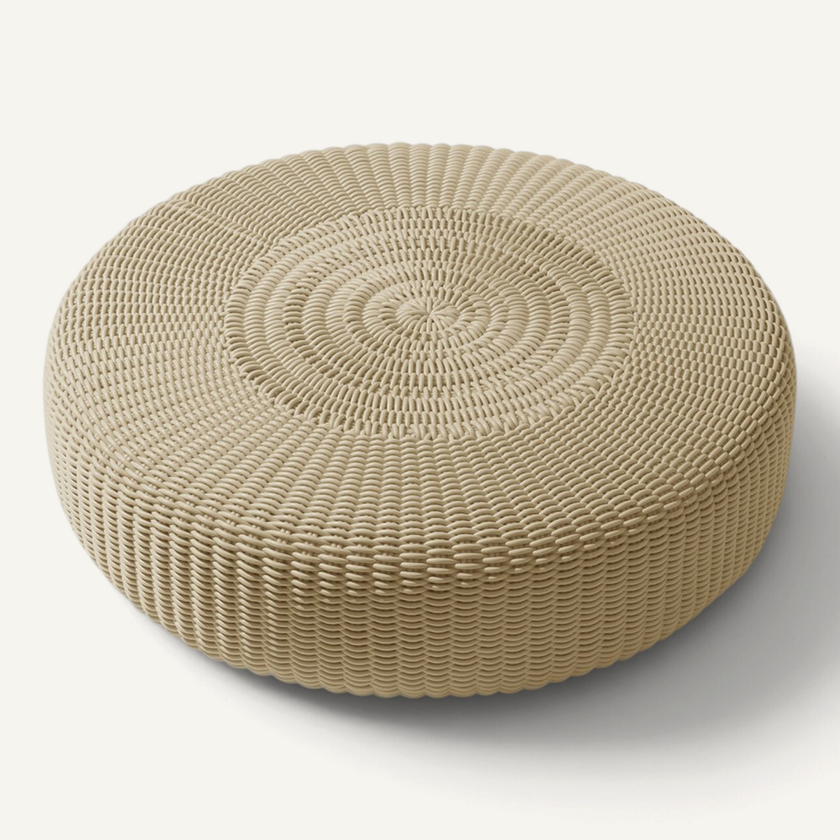 Round Ottoman, Monochrome Outdoor Ottoman Shore Studios Small Shell