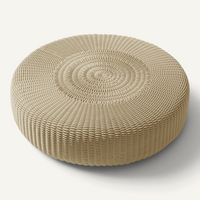 Round Ottoman, Monochrome Outdoor Ottoman Shore Studios Small Shell