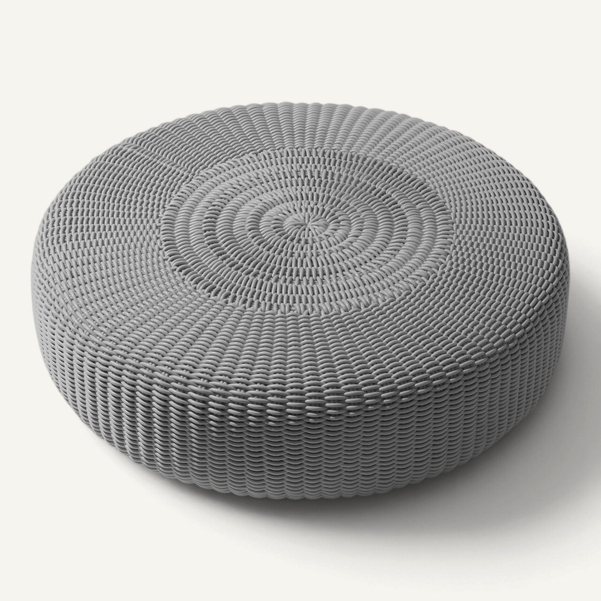 Round Ottoman, Monochrome Outdoor Ottoman Shore Studios Small Slate