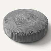 Round Ottoman, Monochrome Outdoor Ottoman Shore Studios Small Slate