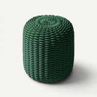 Round Stool Outdoor Ottoman Shore Studios Tall Emerald