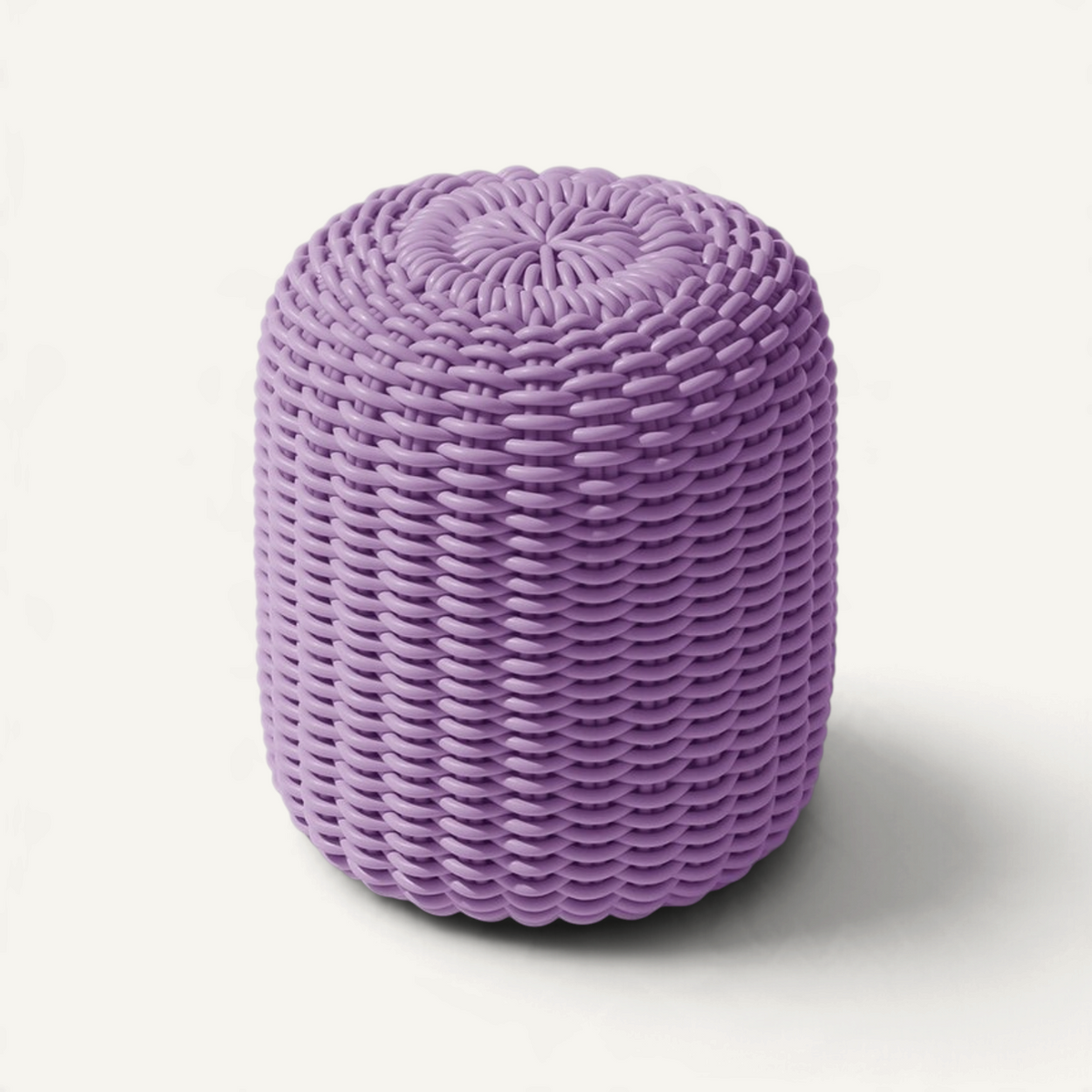Round Stool, Monochrome Outdoor Ottoman Shore Studios Tall Lavender