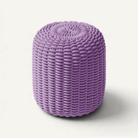 Round Stool, Monochrome Outdoor Ottoman Shore Studios Tall Lavender