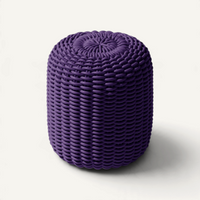 Round Stool, Monochrome Outdoor Ottoman Shore Studios Tall Plum
