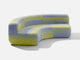 Curved Sofa Sofa Shore Studios Gradient Lemon Grass  