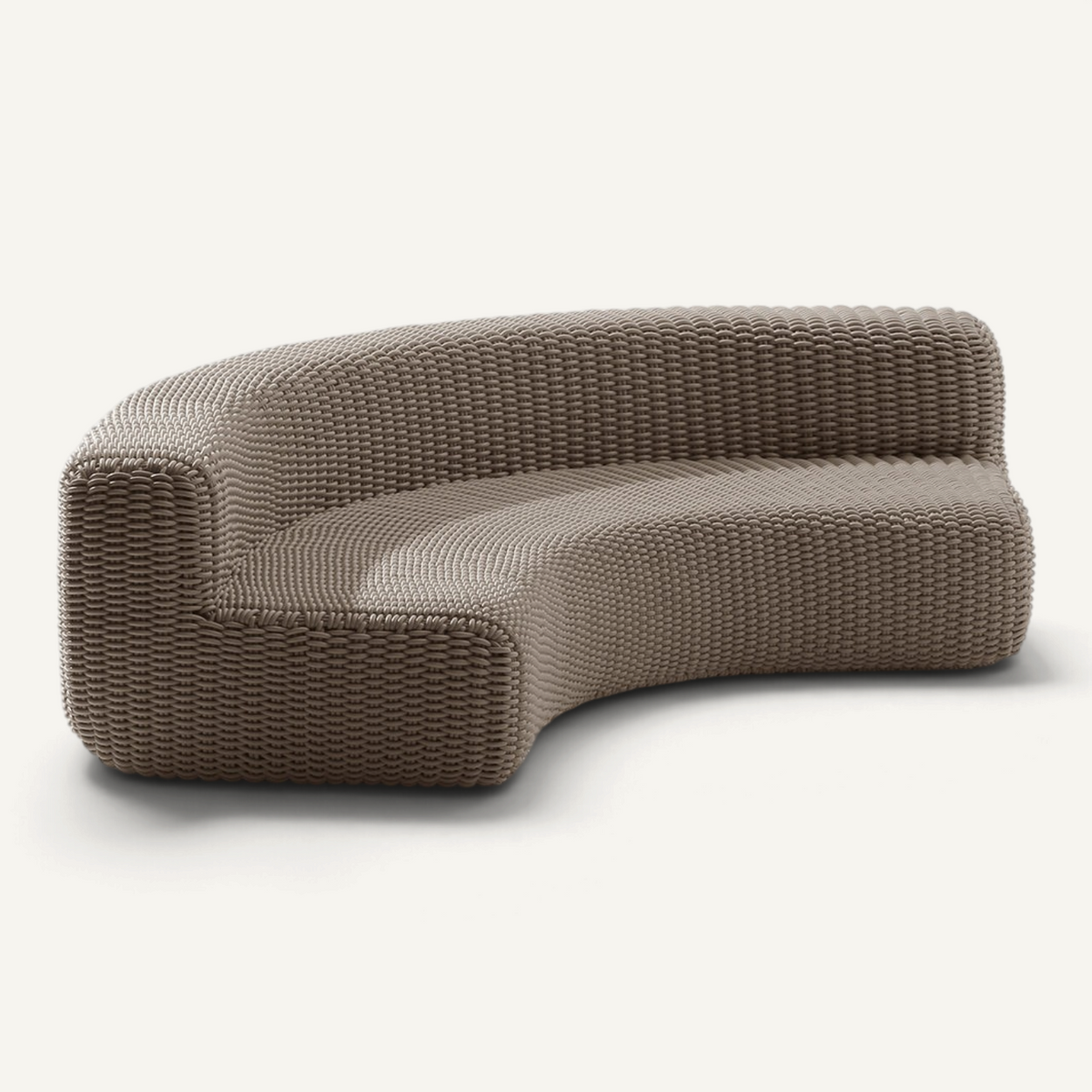 Curved Sofa Outdoor Sofa Shore Studios Monochrome Clay