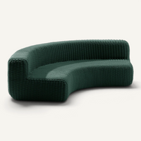 Curved Sofa Outdoor Sofa Shore Studios Monochrome Emerald