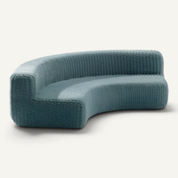 Curved Sofa Outdoor Sofa Shore Studios Monochrome Glacier