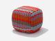 Square Stool Outdoor Ottoman Shore Studios Multistripe Mardi Gras  