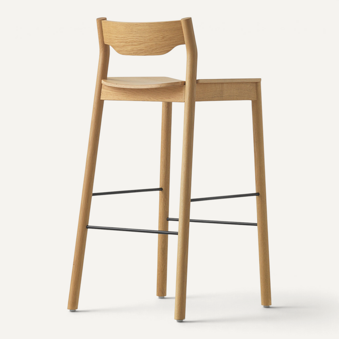 Tangerine Stool w. Back Stool Resident Natural Oak Counter Stool
