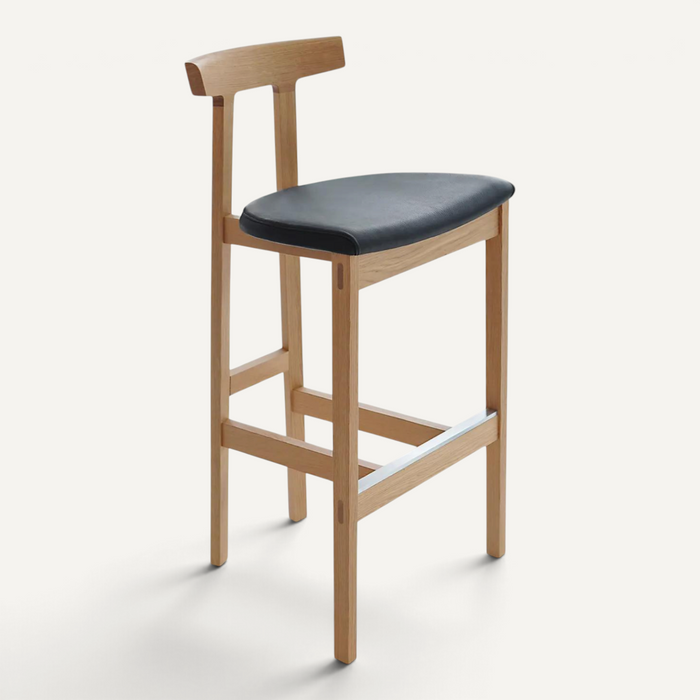 Torii Stool Stool Bensen White Oak Black Leather Counter Stool