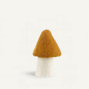 Felt Mushroom, Gold Decor Muskhane Gold Morel Small