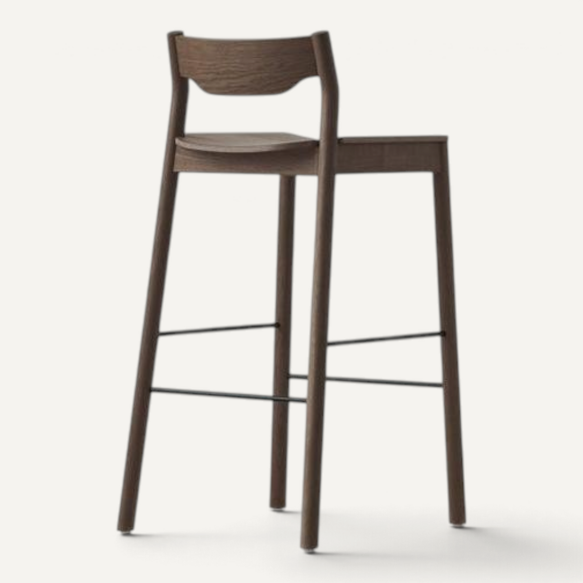 Tangerine Stool w. Back Stool Resident Umber Stain Oak Counter Stool