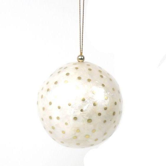 Capiz Round Ornament, Dots Seasonal & Holiday Decorations Kinta