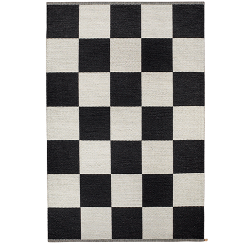 Checkerboard Icon Rug Area Rug Kasthall 2’10” x 7’11” Midnight Black 